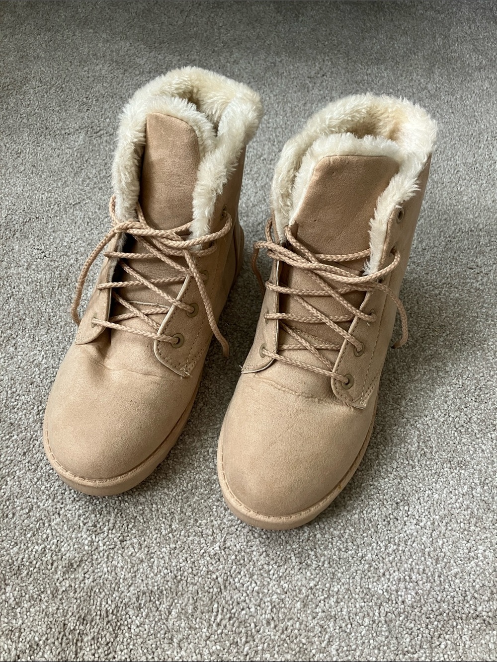 Suede Lace-Up Winter Boots